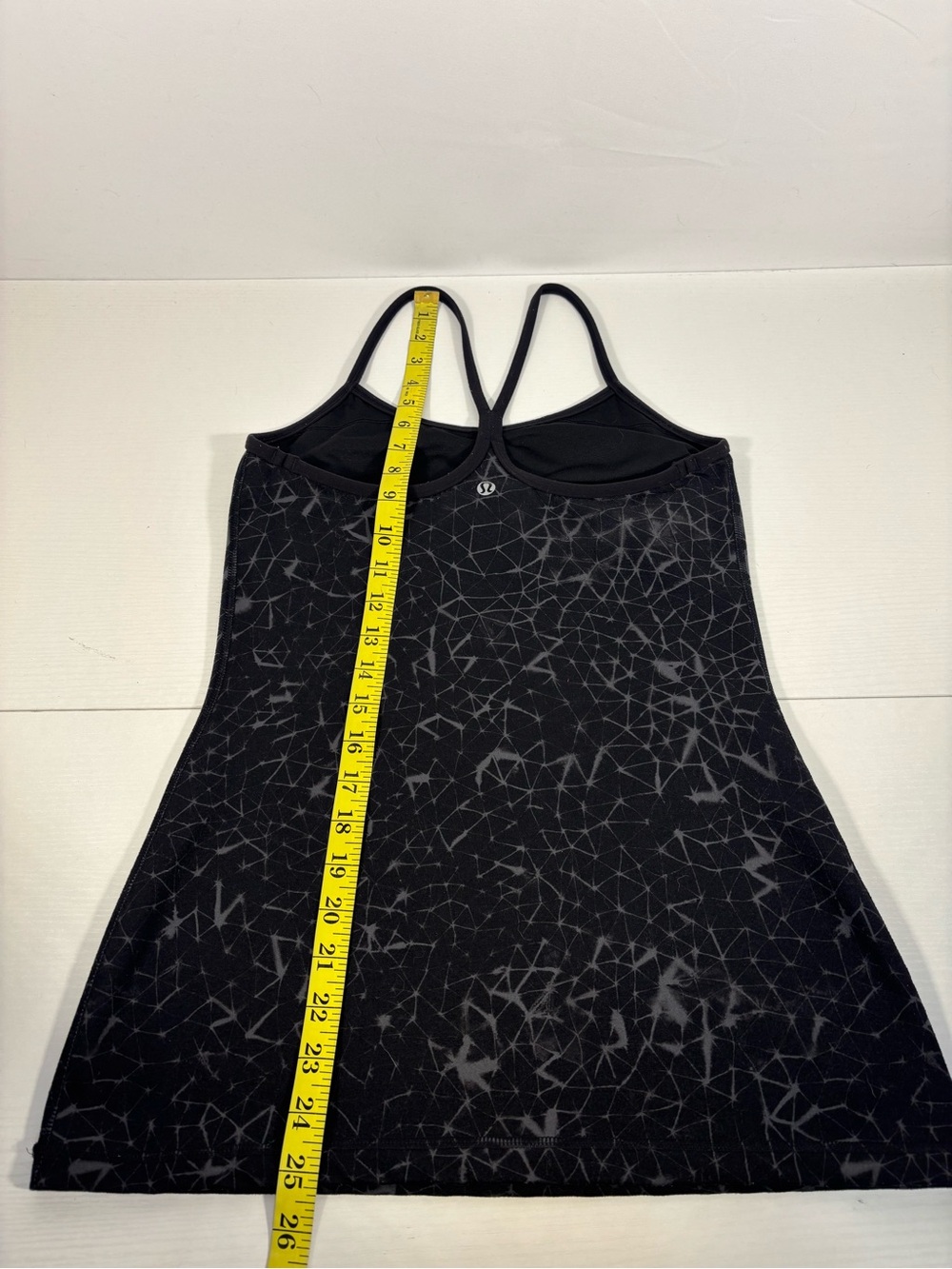 Lululemon Power Y Tank Star Crushed Black Deep Coal Built In Bra Size 6 - Picture 6 of 9